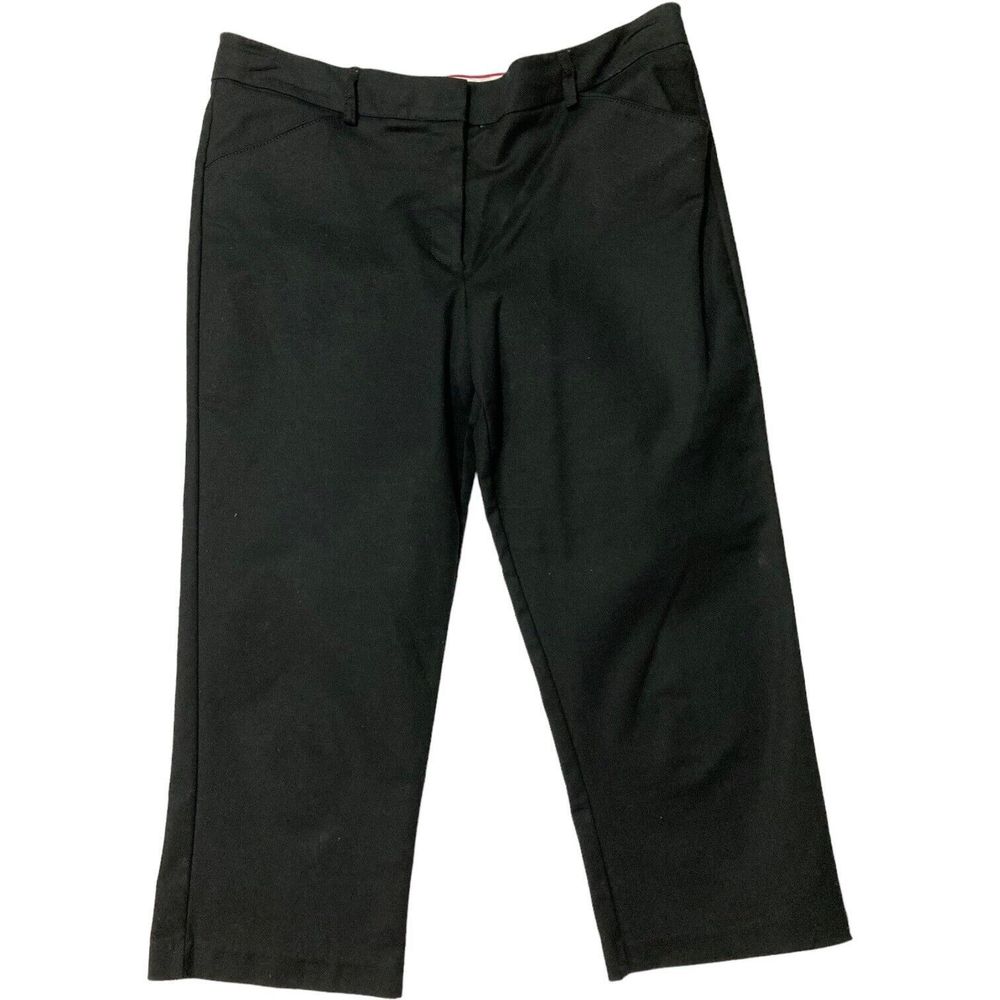 New Directions Black Cropped/Capri Womens 12 Cotton Stretch Straight 34X21 EUC